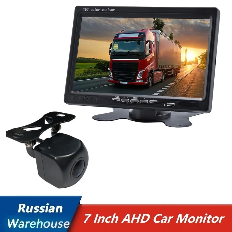 Обновленный 7-дюймовый AHD-монитор 1024*600 IPS-экран с 2-канальным входом AHD-камера