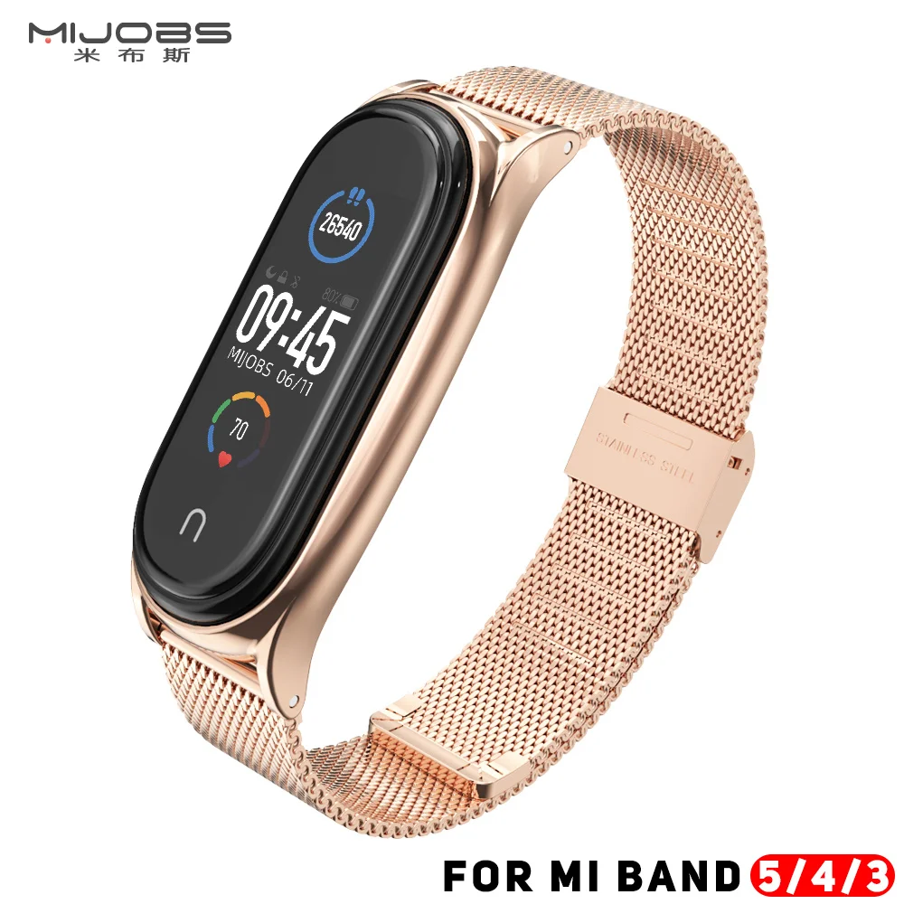 Ремешок из нержавеющей стали для Xiaomi Mi Band 6 5 4 3 металлический браслет Миланская