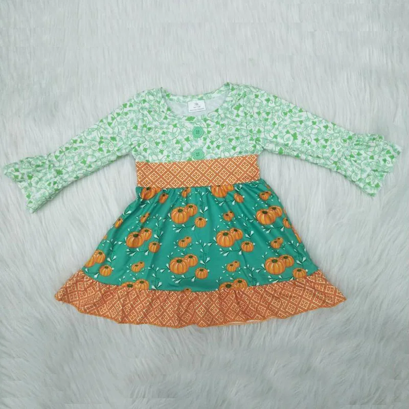 

0-8 Years Girl Baby Dress Newborn Toddler Halloween Pumpkin Party Dresses Winter Girl Casual Clothes Vestido Infantil
