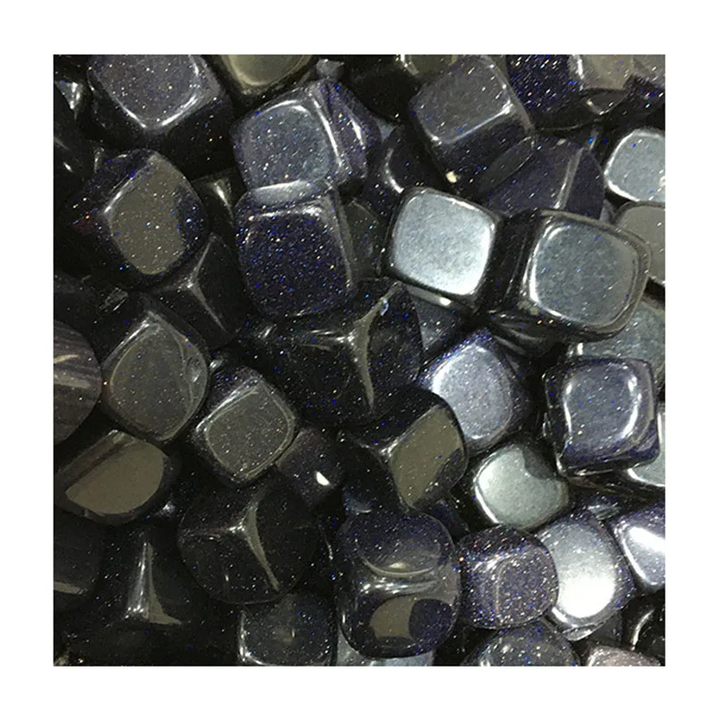 

High Quality Blue Sandstone Square Macadam Healing Crystal Tumbled Hot Sell Mineral For Home Decor