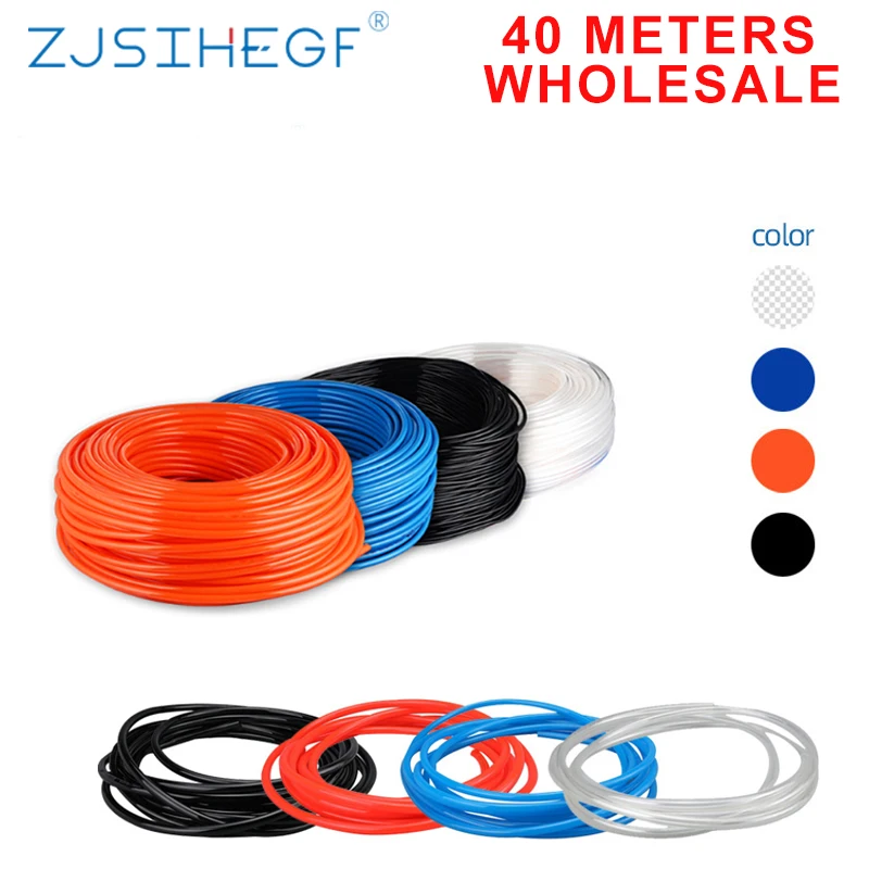 

40 Meters Pneumatic Pu Pipe Air Tube Hose OD4/6/8/1 0/12/14/16mm ID2.5/4/5/6.5/8/10/12mm With Black Transport Red Blue
