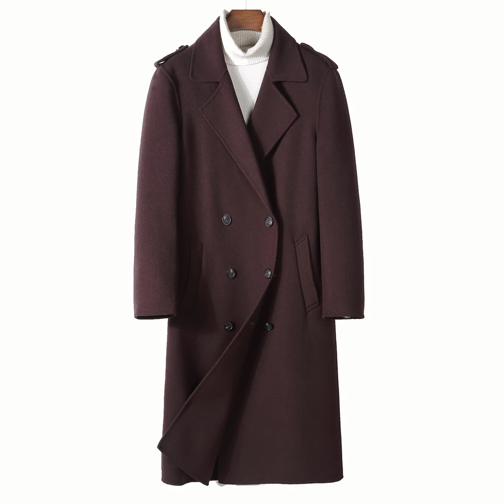 

Double-breasted Formal New Woollen Clothing for Men Spring Autumn Top Quality Meeting Businessman Wool Coat