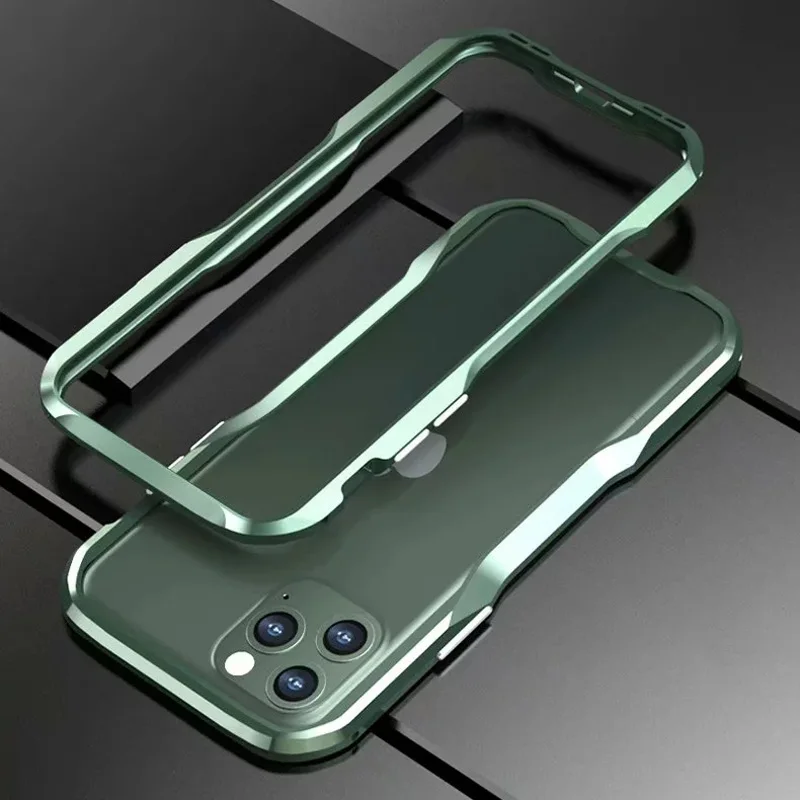 Металлический Чехол-бампер для iPhone11 Pro XS max, чехол с алюминиевой рамкой, жесткий защитный чехол для iPhone X R 7 8 Plus, чехол-бампер iphon - Цвет: Green