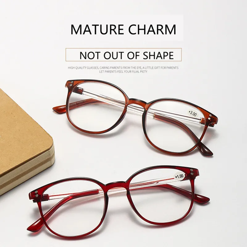 

Anti Blue Light Fashion Large Frame Reading Glasses Ultra Light TR Presbyopia Eyeglass For Women&Men +1.0+1.5+2.0+2.5+3.0+4.0.