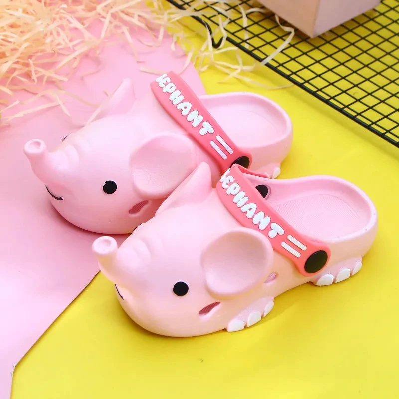 

2021 Lovely Style Babys Pink Eva Shoes Elephant Hollow Children Garden Shoes Creativity Summer Kid EVA Sandals