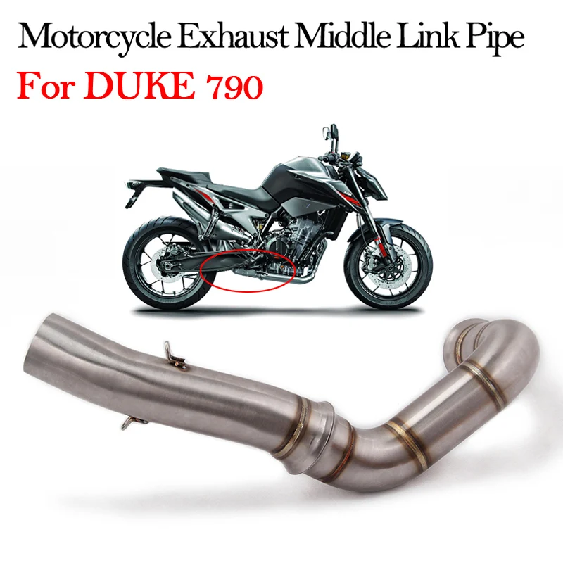 Slip On For DUKE790 Connecting Middle Link Pipe Motorcycle Exhaust Pipe Modified Moto Escape Muffler Stainless Steel Bike Tube