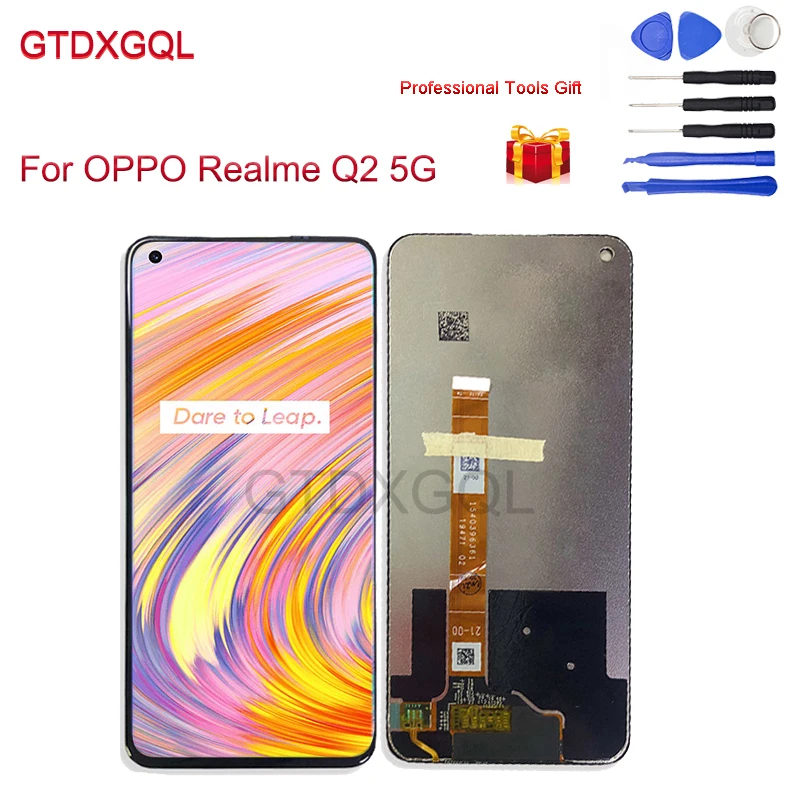 

Original New 6.5" Black For OPPO Realme Q2 5G RMX2117 LCD Display Touch Screen Digitizer Assembly Sensor Repair Parts