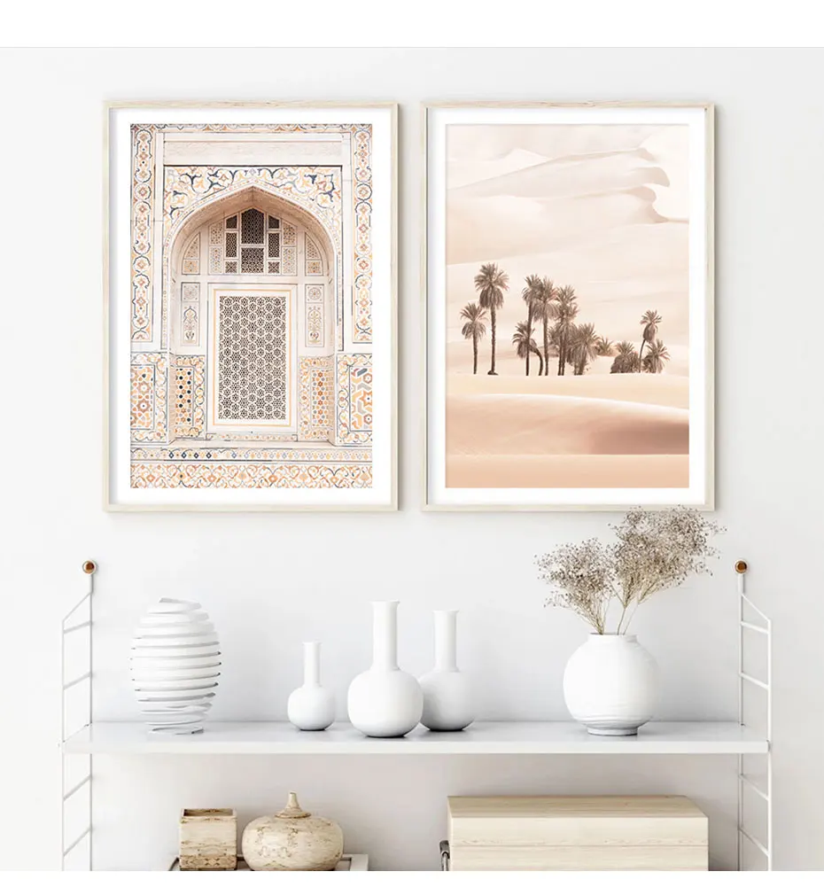 Художественные настенные картины Desert Vintage Window с пейзажем Картина на холсте