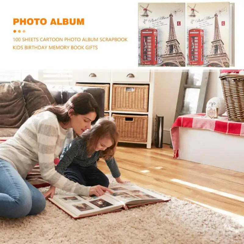 6 дюймов 100 страниц фото альбом карта книга чехол бумага для скрапбукинга детей