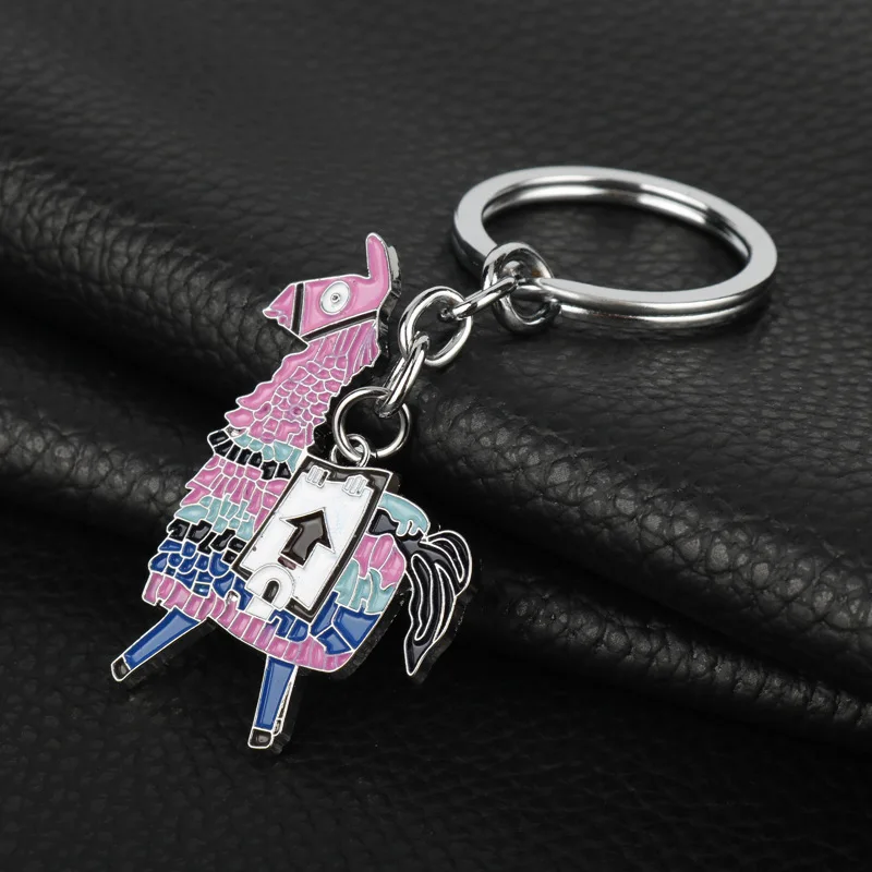 

New Keychain Alpaca Treasure Box Painted Oil Color Alloy Pendant Necklace Women Fashion Jewelry Keyholder Mens Key Ring Buckle