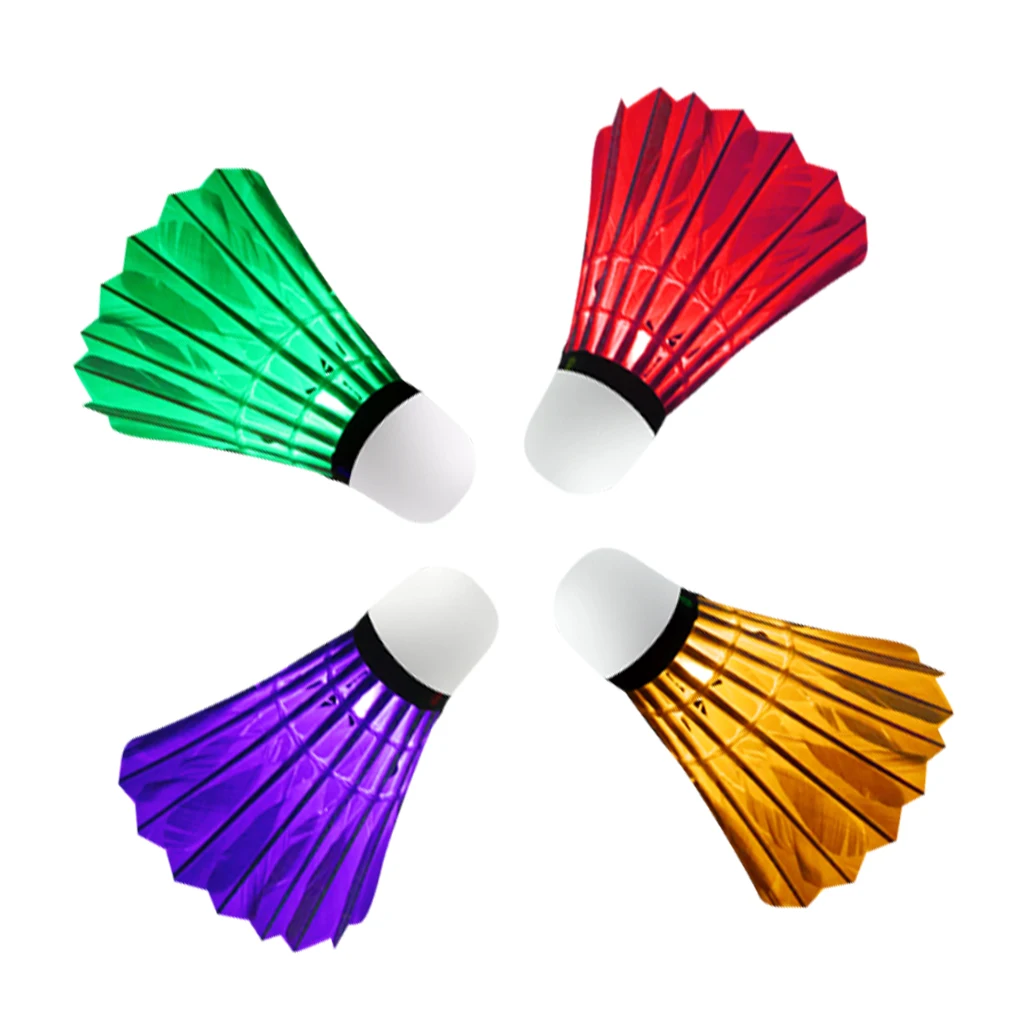 4 шт Красочный светодиодный Набор для игры в бадминтон волана ночное освещение