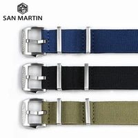 san martin elastic 20mm watch strap premium nato nylon watchband self made logo buckle solid loops sports high quality durable