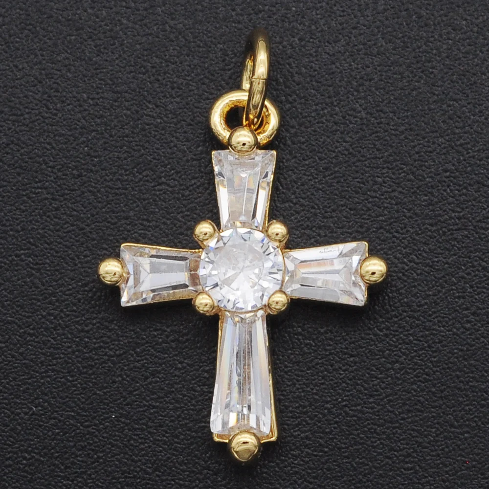 Wholesale Fashion Jewellery Pendants: 14x21mm CZ Zircon Cross Pendant for DIY Jewelry and Bracelet Making Charm image 5