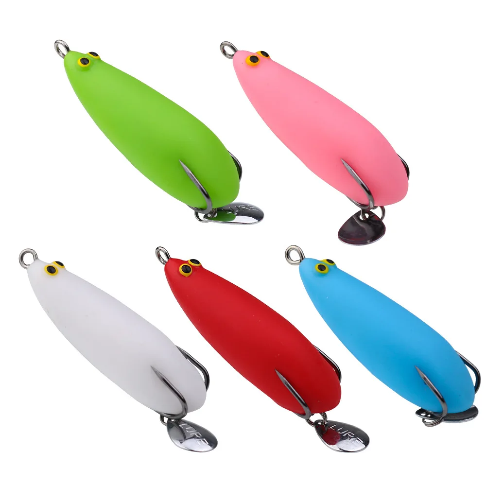 

10g 6cm Fishing Lure For Bass Floating Perch Frog Snakehead Wobbler Fishing Silicone Bait Soft Lure Fishing Artificial Spoon