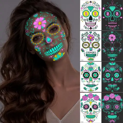Day of dead skeleton tattoo - купить недорого | AliExpress