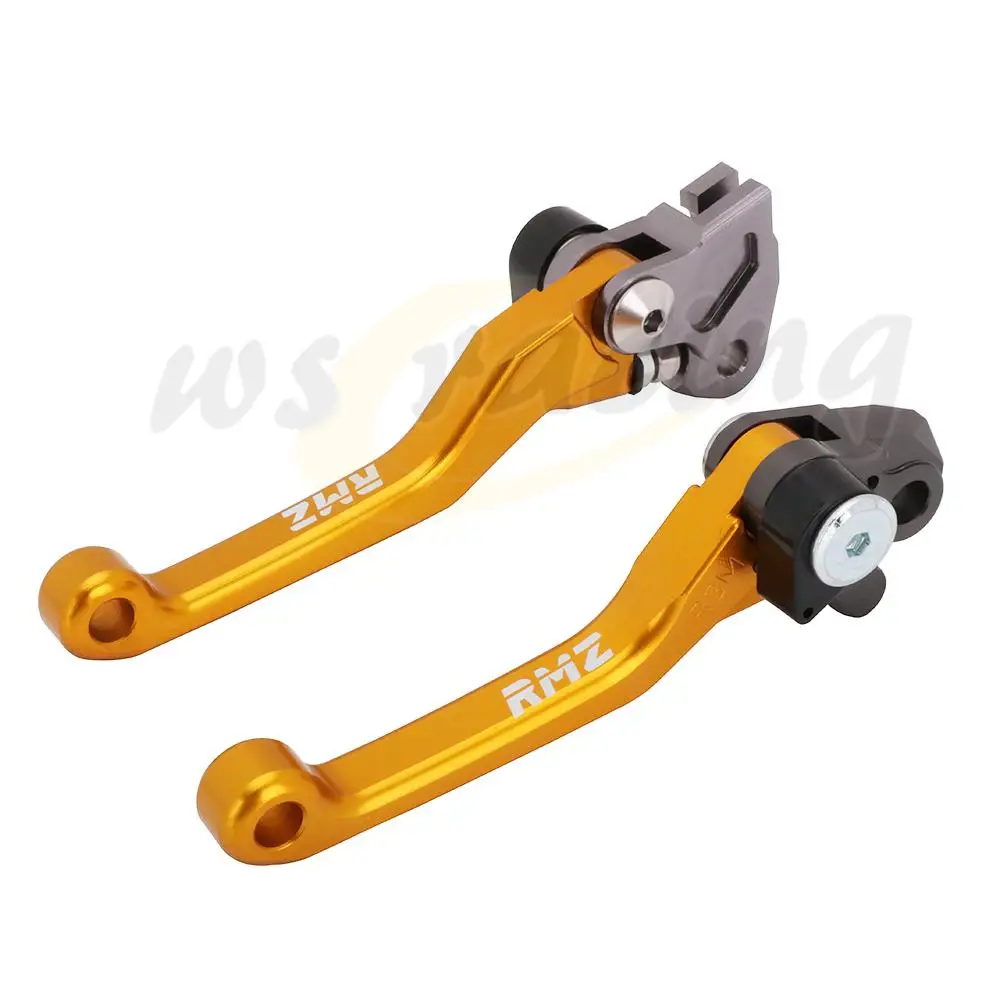 ЧПУ Алюминиевый Золотой левый правый Тормозной рычаг сцепления для Suzuki RMZ 250 2004