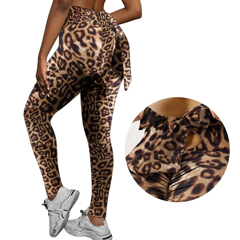 Женские спортивные Леггинсы для фитнеса йоги спортзала леггинсы с бантом и