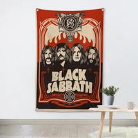 rock and roll band singer music posters high quality print art canvas banner four hole flag background wall hanging home decor j