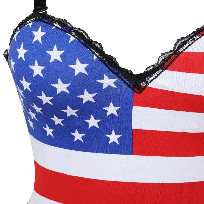 Sey США флаг корсет Топ Burlesque костюмы со шнуровкой Бюстье сексуальная одежда