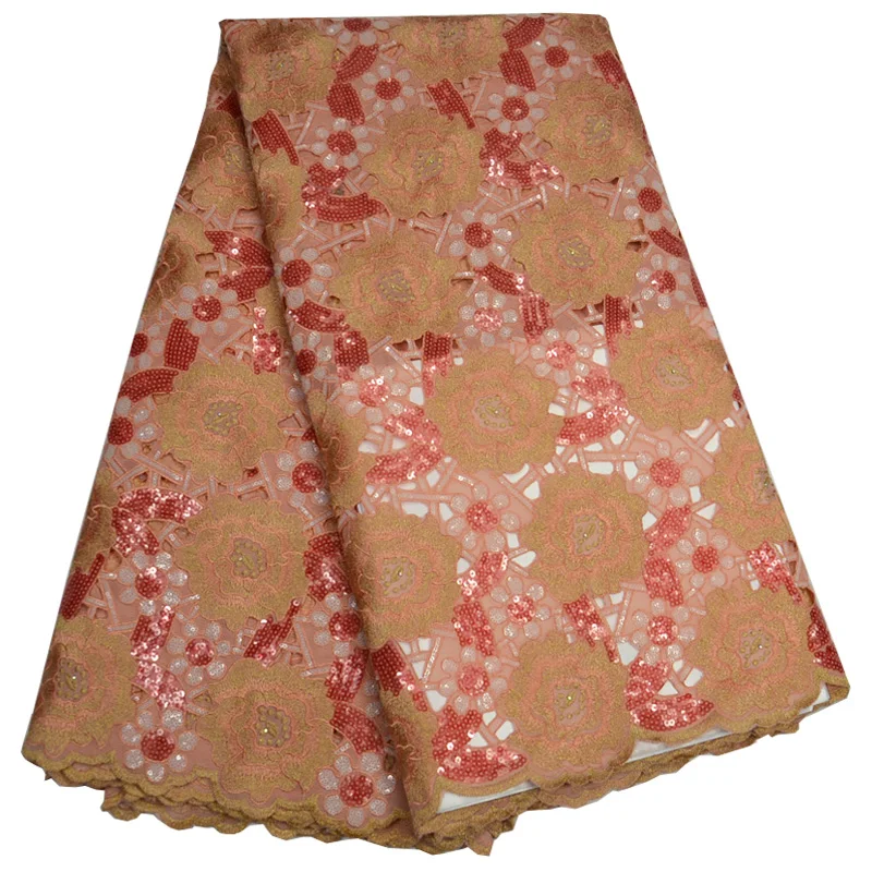Бесплатная доставка (5 ярдов/шт) Высококачественная африканская кружевная ткань
