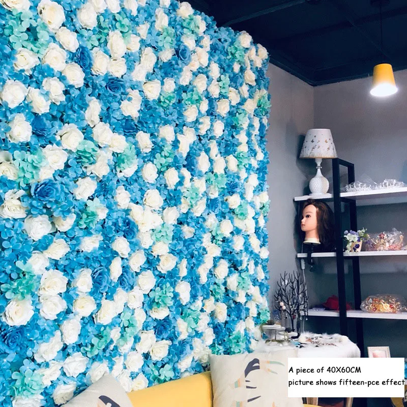 

40*30cm Artificial Flower Wall Decor Wedding Backdrop Party Event Birthday Scene DIY Silk Rose Flowers