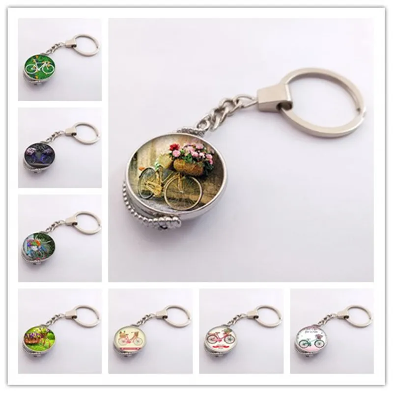Винтажный велосипедный брелок для ключей с изображением корзины велосипедов и