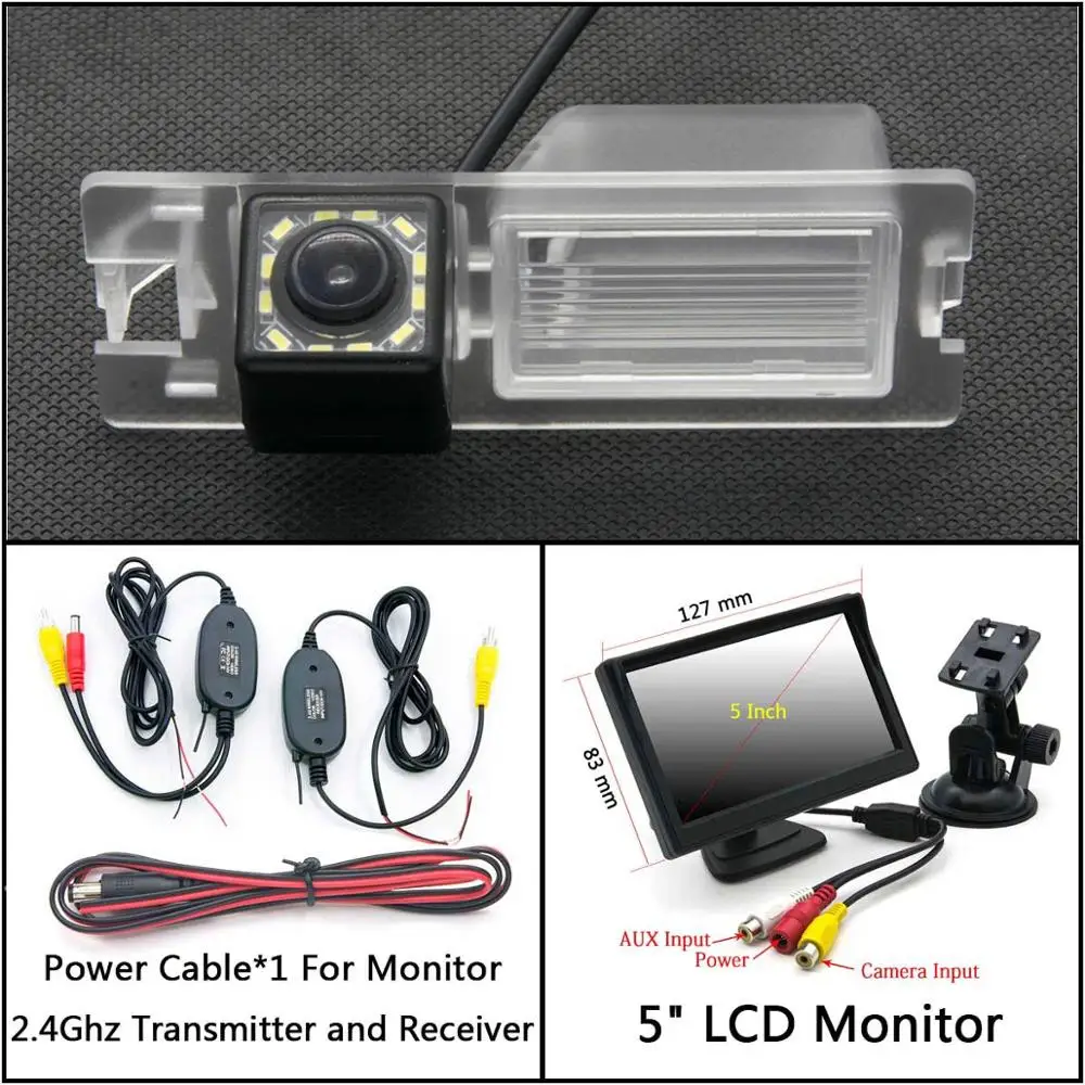 C Wireless 5inch LCD 12 Светодиодный фонарь Автомобильная резервная камера заднего вида для FIAT Bravo Brava Croma Grande Punto/Punto EVO 500L Siena автомобильная парковочная водонепроницаемая - Название цвета: C Wireless 5inch LCD