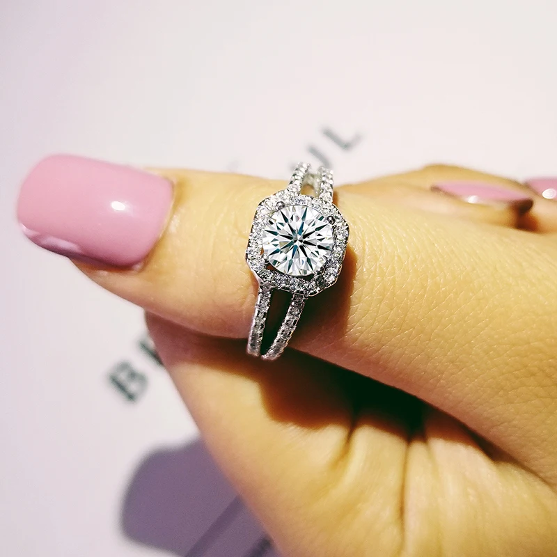 Оригинальный 925 серебро обручальное кольцо комплект ювелирных изделий для