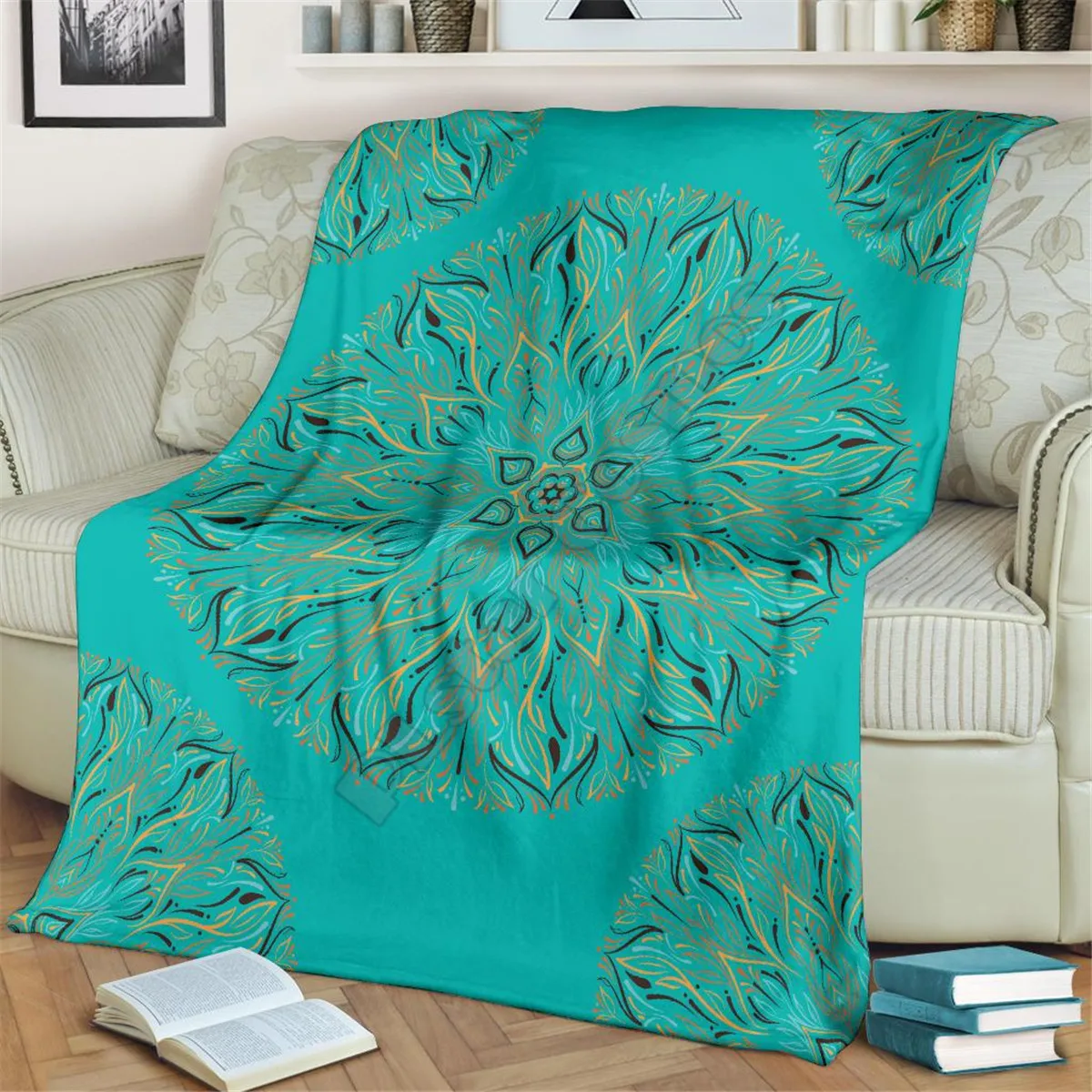 

Mandala White 3d printed fleece blanket Beds Hiking Picnic Thick Quilt Fashionable Bedspread Sherpa Throw Blanket 05