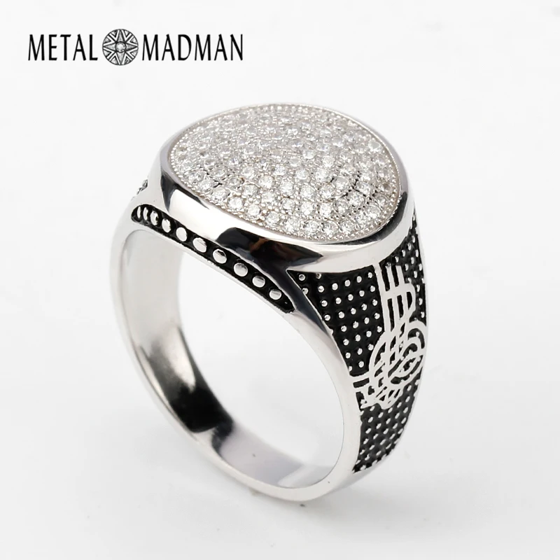 Мужское кольцо с камнем классическое серебряное прозрачным кубическим