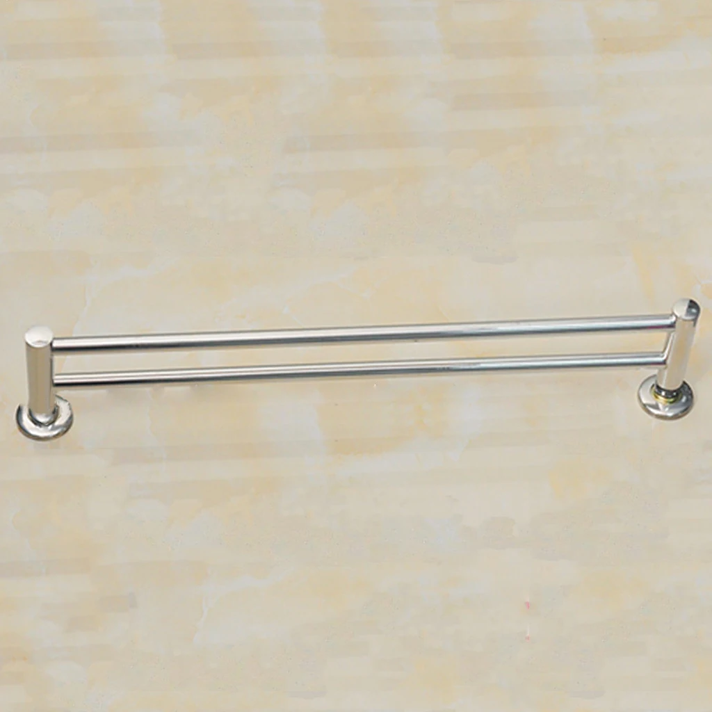 

600mm Double Towel Rod Rail Rack Stainless Steel Bathroom Wall Mounted Bar