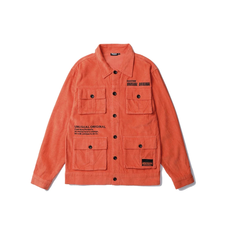 Мужские куртки в стиле ретро хип-хоп вельветовые с вышивкой уличный