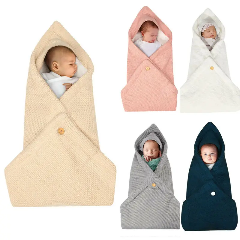 Пеленка для новорожденных теплое одеяло Мягкий Вязаный фланелевый спальный