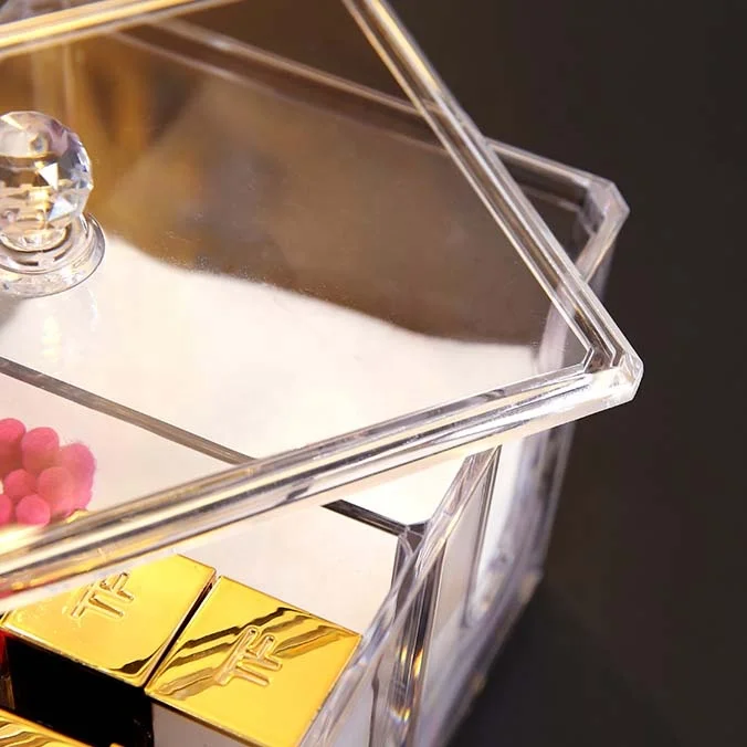 Cotton swab lipstick cotton pad acrylic storage box makeup organizer | Дом и сад