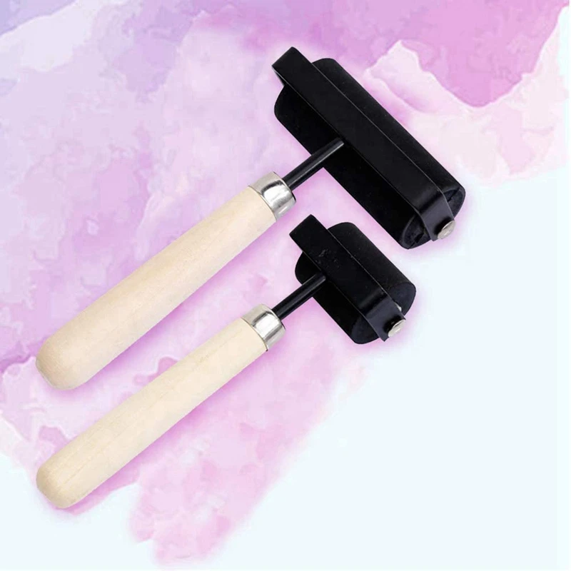1.5 Inch and 3 Hard Rubber Roller Heavy Steel Frame Craft Tools 2 Pieces | Paint Rollers