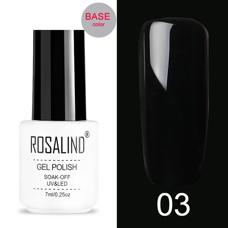 Black03 ROSALIND трещина гель лак для ногтей расширение цвет база лак для ногтей Гибридный маникюрный набор для УФ Led база верхнее покрытие Полупостоянный - Цвет: Black03