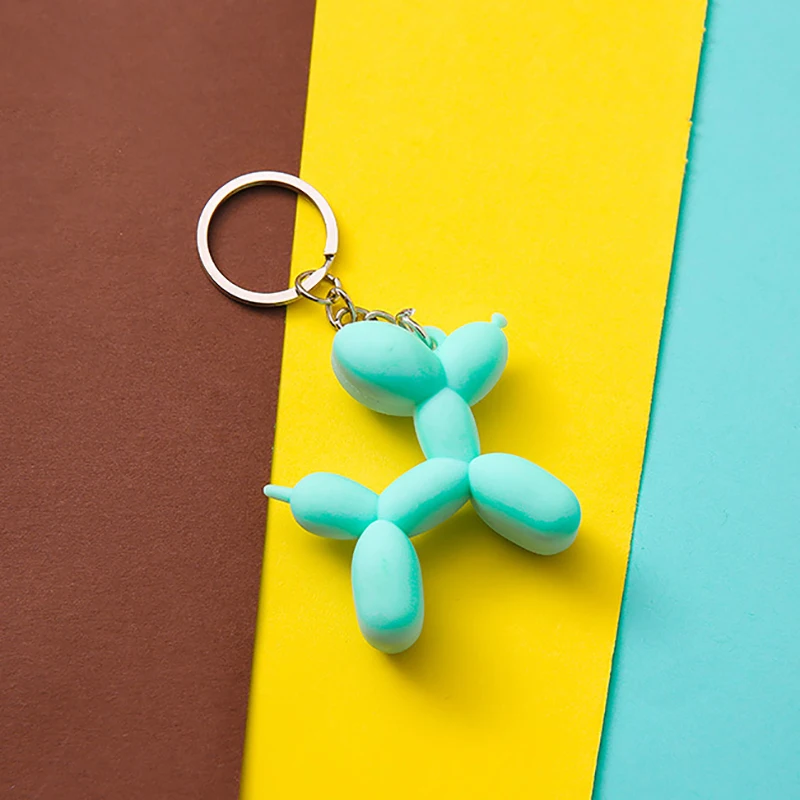 3Color Cartoon Balloon Dog Keyring Nice Gift 1Pcs Soft Rubber PVC Stereo Keychain DIY Pendant Car Interior Korean Style | Дом и сад