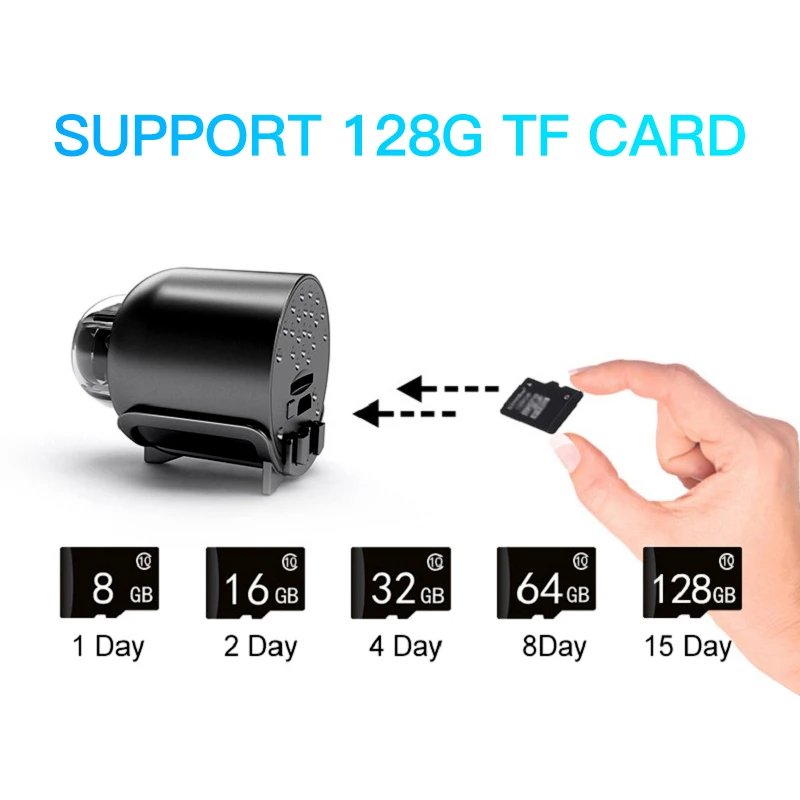 HD 1080P WiFi IP Camera Mini P2P Wireless Micro Webcam Camcorder Video Recorder Night Vision Remote Monitoring Hidden TF Card |