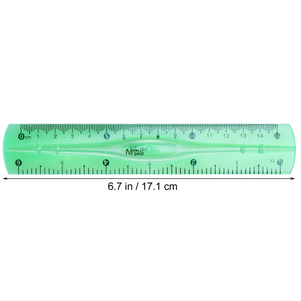 

12 Pcs Plastic Transparent Rulers School Students Stationery Office Measuring Ruler 15CM (Random Color)
