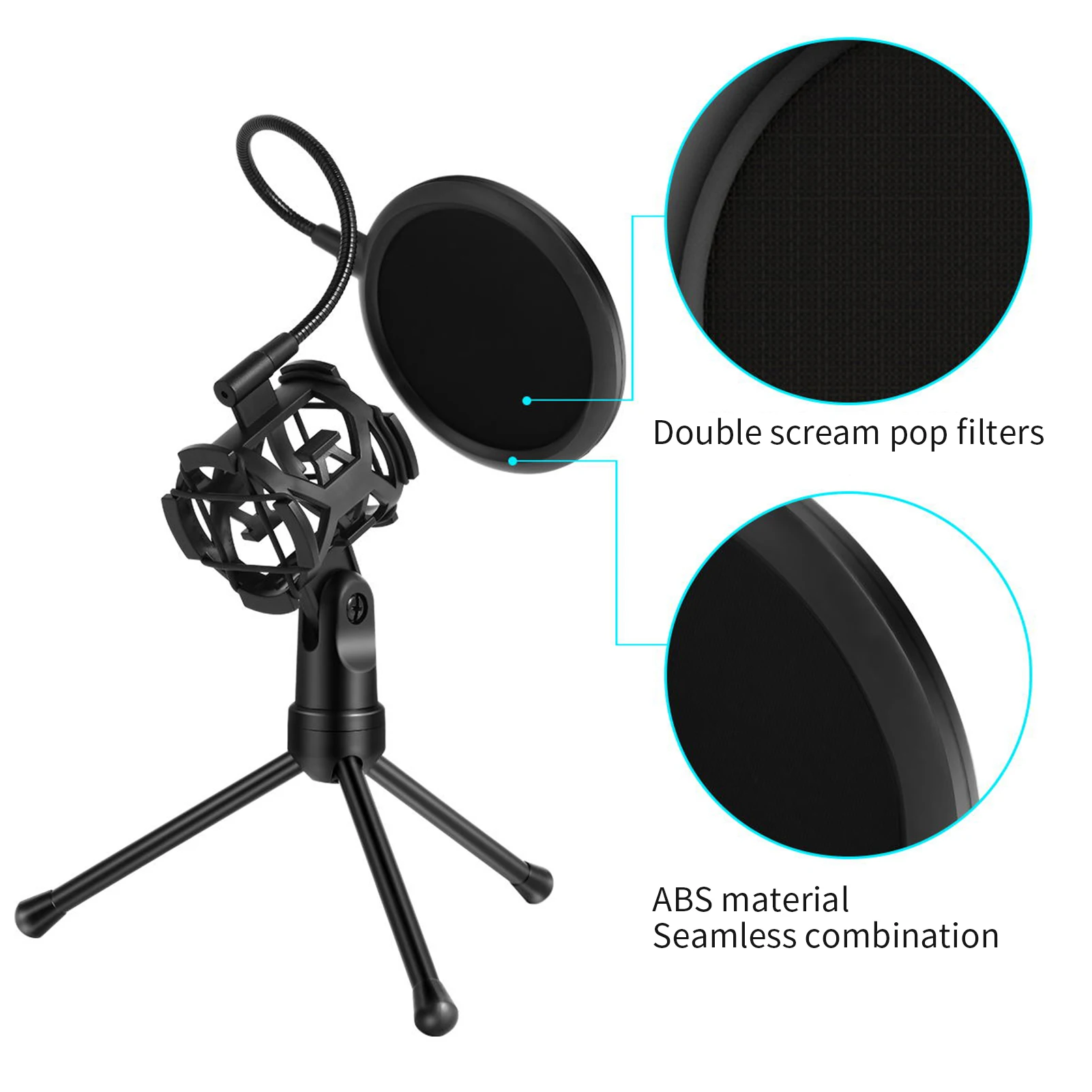 Настольный Штатив для микрофона Складная подставка с амортизирующим креплением