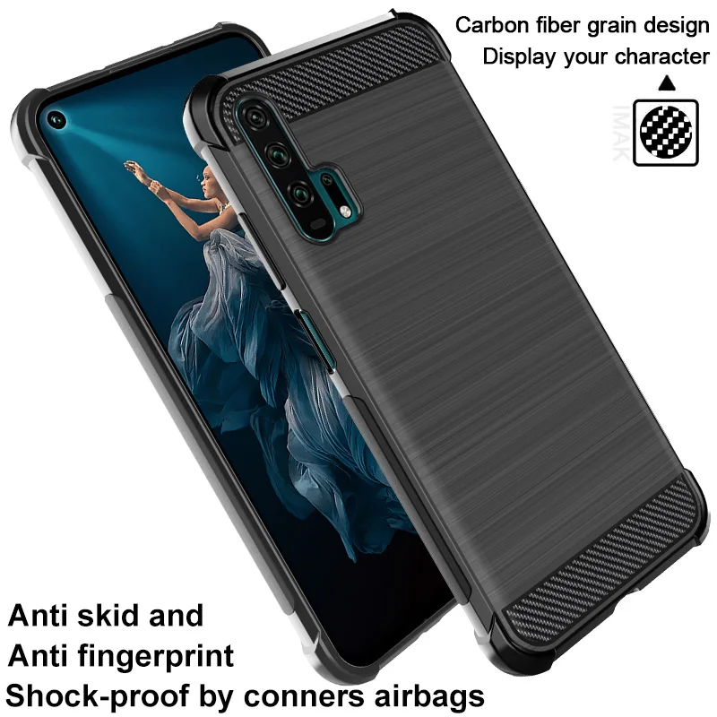 С предохранительными подушками противоударный чехол для huawei Nova 5t Honor 20 Honor 20 Pro Imak кожаный узор силиконовый мягкий ТПУ задняя крышка силиконовые чехлы