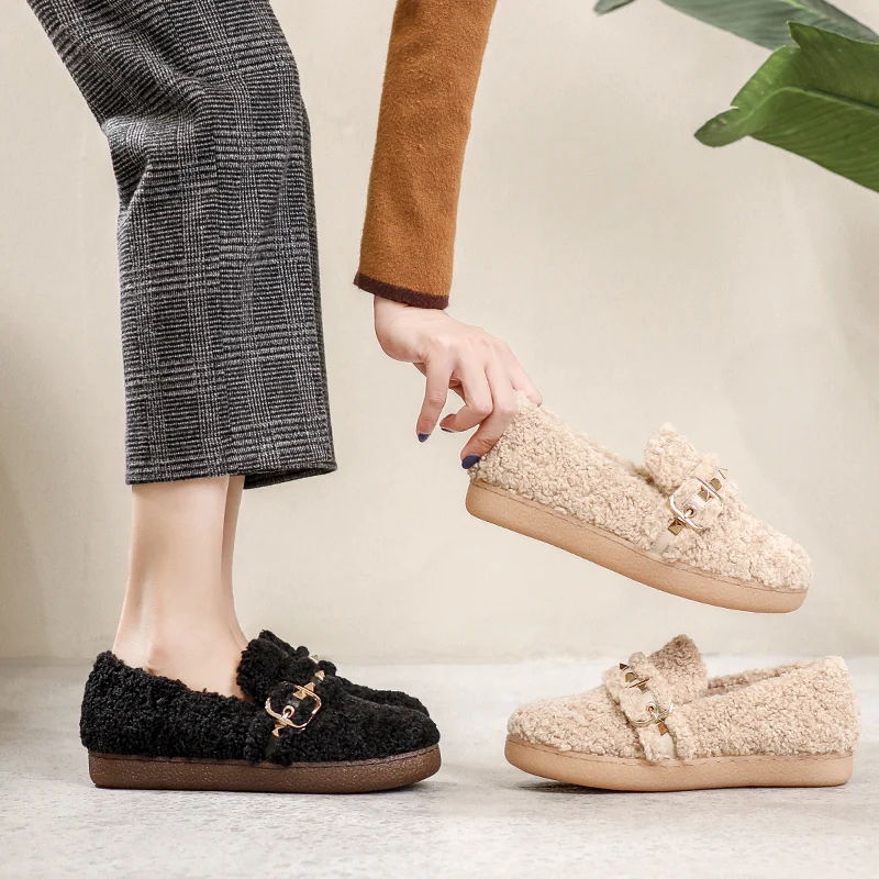 Весенняя повседневная женская обувь в горошек бархатные женские лоферы из