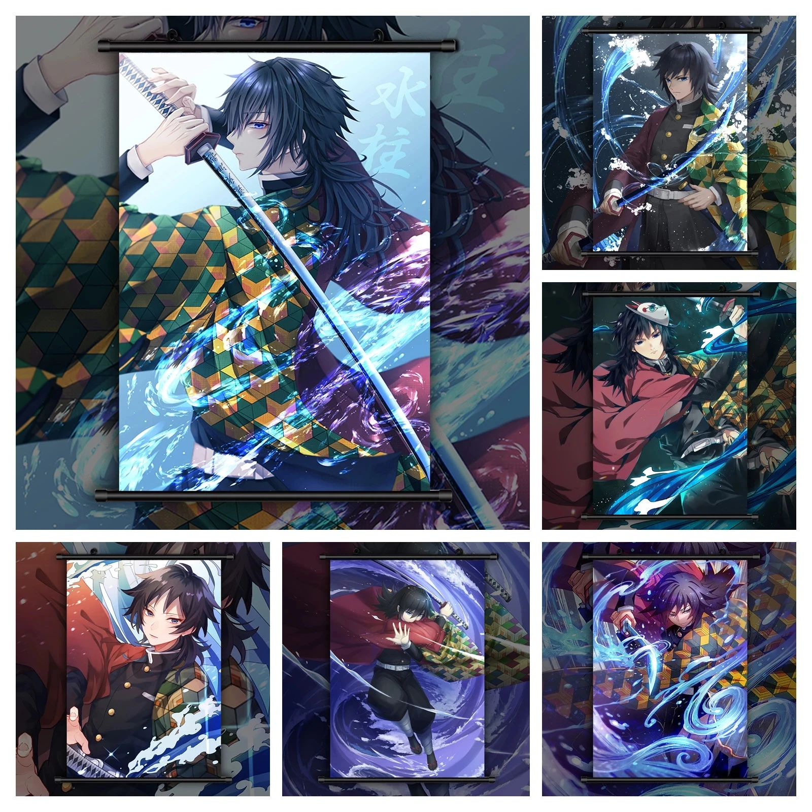 

Canvas Print Painting Wall Art Demon Slayer Picture Kimetsu No Yaiba Poster Home Decoration Plastic Hanging Scrolls Living Room
