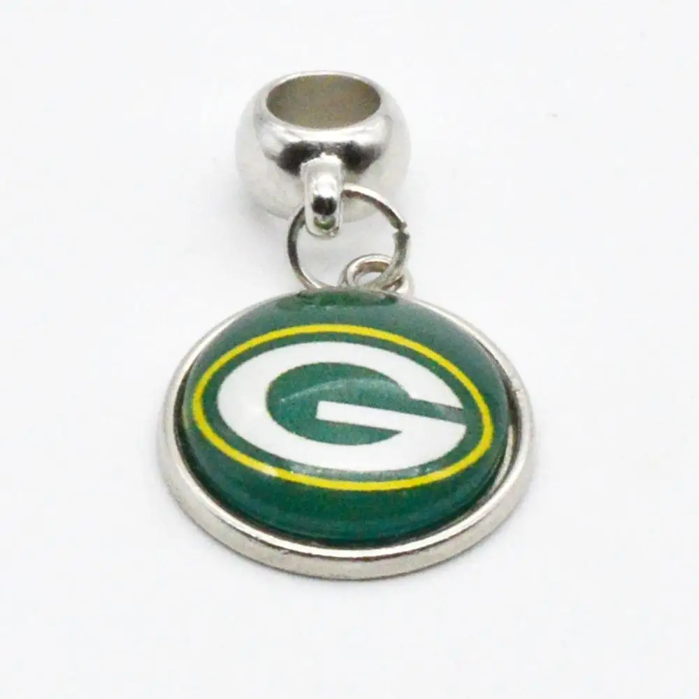 Серебряные Подвески с подвеской Green Bay Packers, подвески для браслета, ожерелья для женщин и мужчин, футбольные болельщики Paty Fashion - Окраска металла: hole 7mm