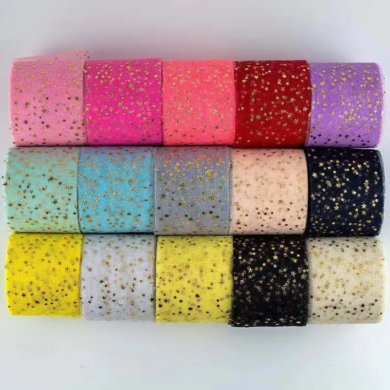 

25Yards/Roll Star Tulle Confetti Glitter Tulle Baking Cake Topper Tutu Pom Bow Soft Sequin Tulle DIY Wedding Birthday Decoration