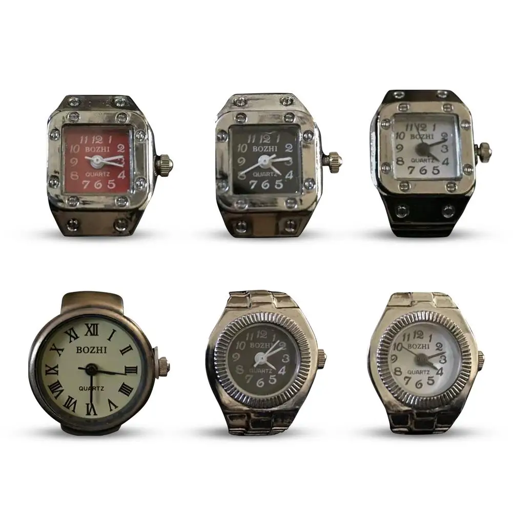 Часы в стиле панк с кольцом на палец эластичные износостойкие часы унисекс для