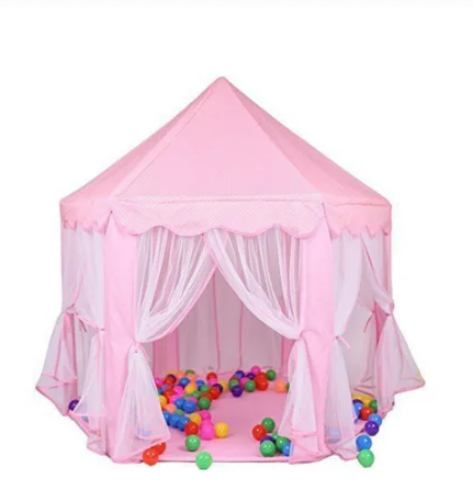 Children Princess Pink Castle Tents Portable Boys Girls Indoor Outdoor Garden Folding Play Tent Lodge Kids Balls Pool Playhouse