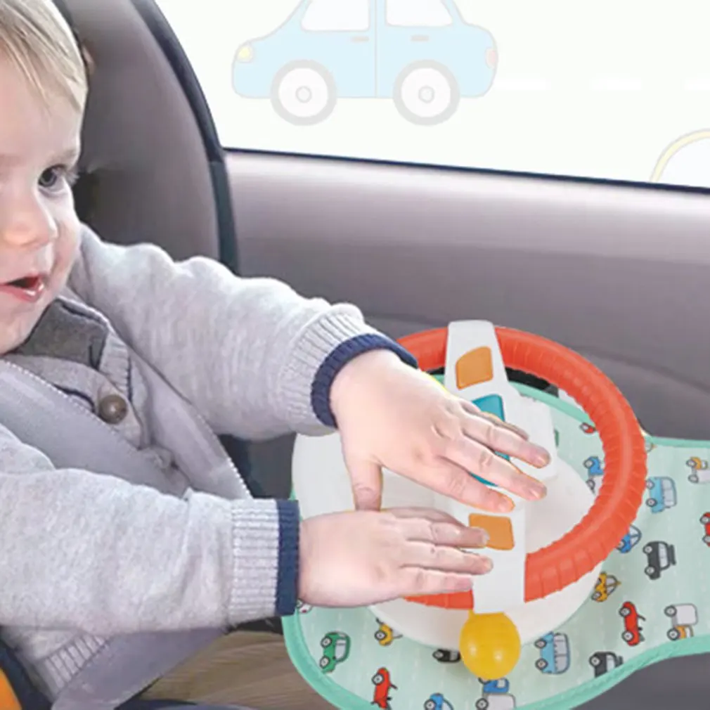 Игрушка рулевого колеса Baby Kids Eletric Simulation Steering Wheel Toy Driving Interactive Musical Educational Car Seat Back For Infant Boys Girls.
