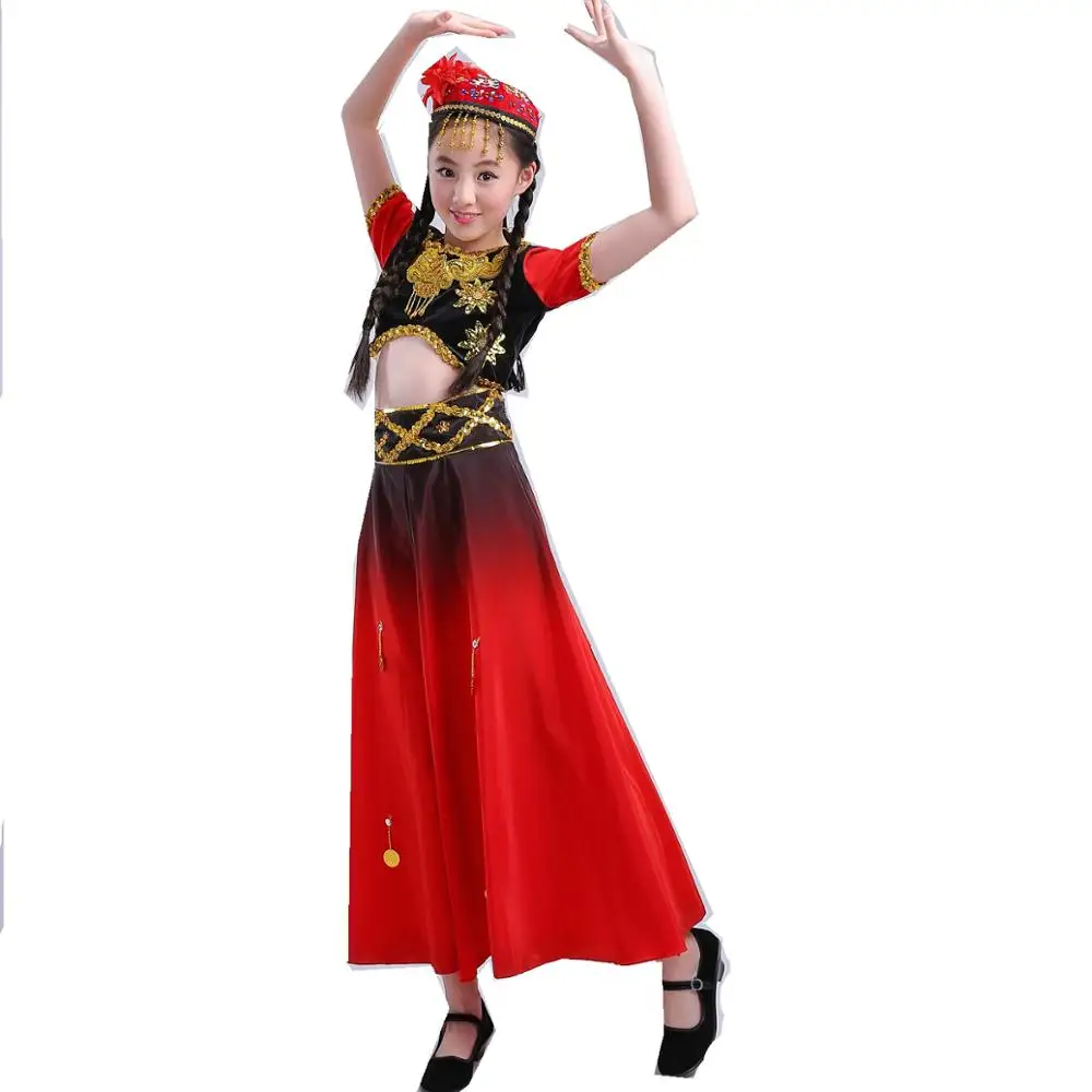 Танцевальный Костюм Xingjiang костюм китайского народного танца танцевальное платье