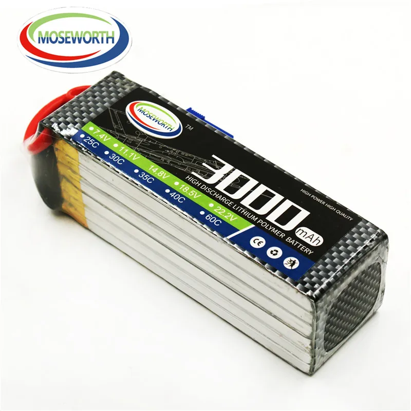 6S 3000 мАч 22 2 В 30C 40C 60C LiPo аккумулятор RC аккумуляторы для радиоуправляемых самолетов